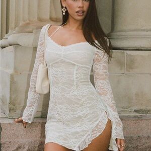 Princess Polly White Mini Dress with Lace Details